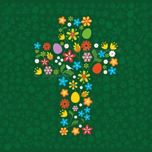 Easter, Cross, Vector, Digital, Illustration, Religion, Background image 1