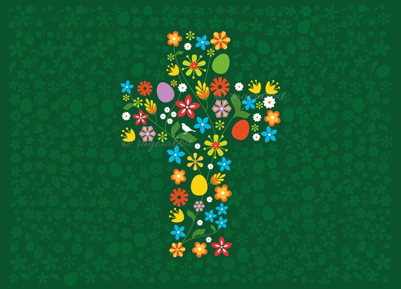 Easter, Cross, Vector, Digital, Illustration, Religion, Background image 1