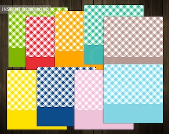 Gingham Squares with Banners SVG Vector Files Labels Frames Commercial Use Prints Sraft Supply Sublimation Easter Kitchen Bakery Clip Arts