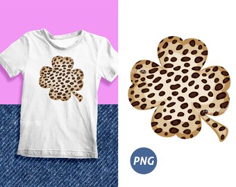 Cheetah Watercolor Shamrock PNG Instant Download Clip Art Digital Sublimation Heat Transfer Commercial Use Prints and Crafts