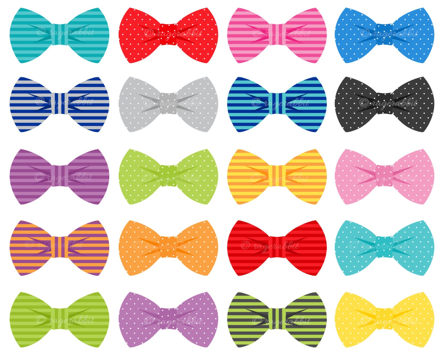 bow ties vector illustrations set collection commercial etsy ireland