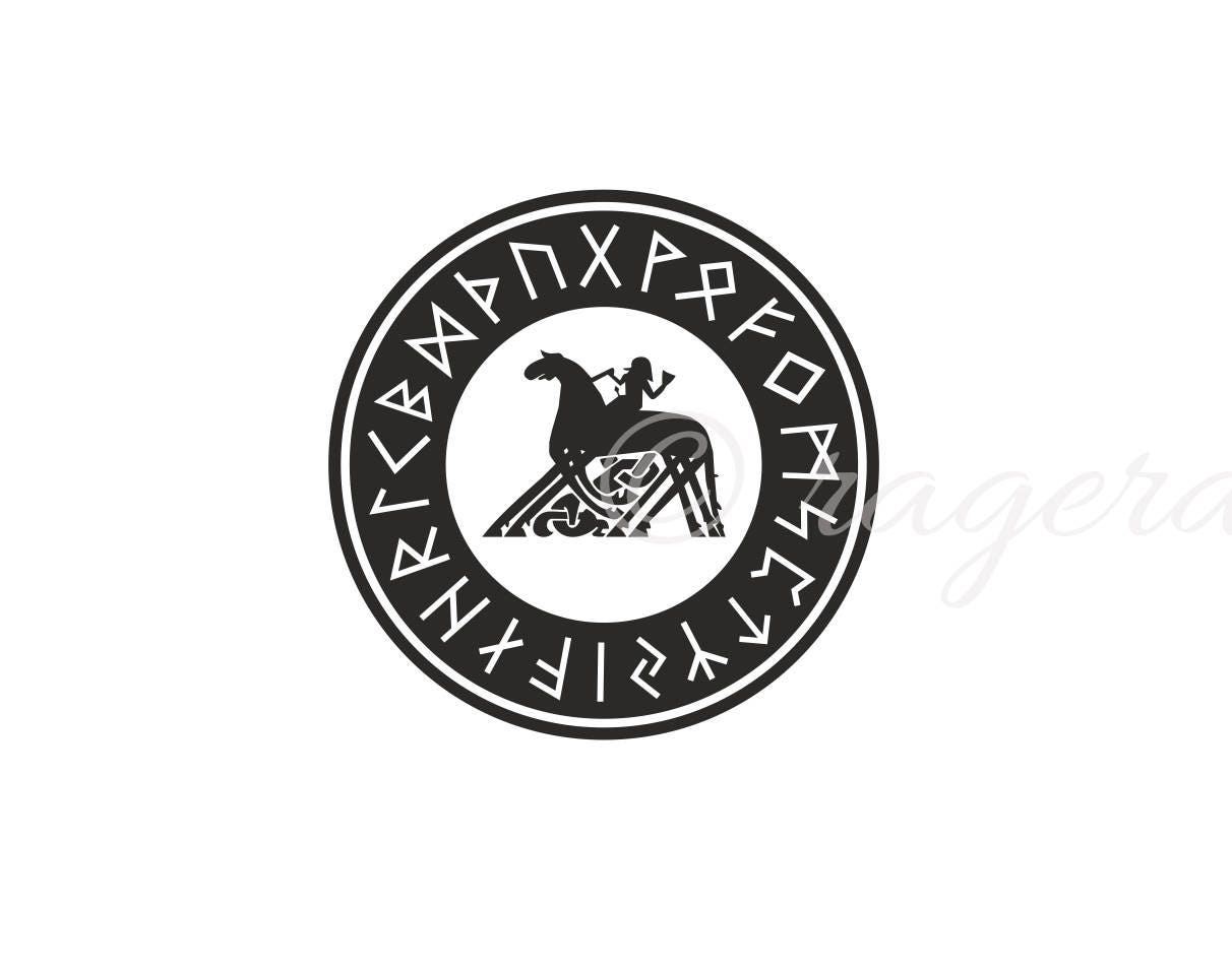 Money Wealth Luck Abundance Viking Rune, Black and White, Scandinavian ...