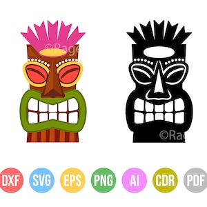 Tiki SVG Statue Silhouette Cut File Vector Editable Sublimation File Commercial Use God Iron on Transfer Hawaiian