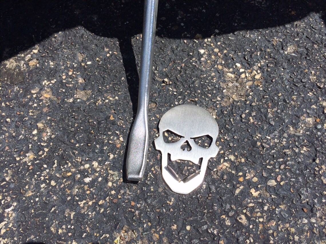 Stainless Steel Skull Kickstand Pad for Bike or Motorcycle Etsy