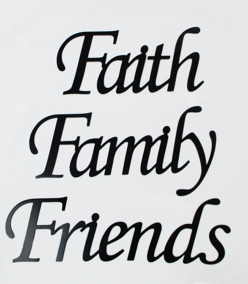 Faith Family Friends Metal Words in Black Metal Wall Art Etsy