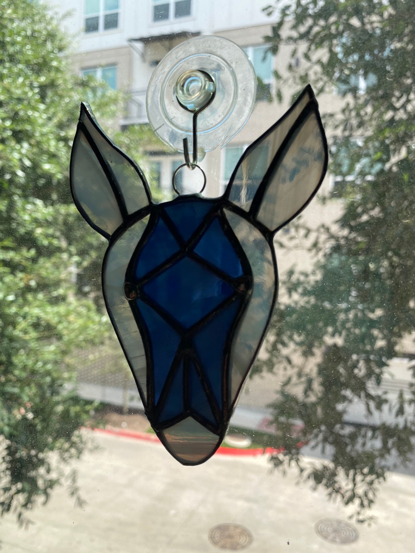Stained glass armadillo suncatcher geometric armadillo head Etsy