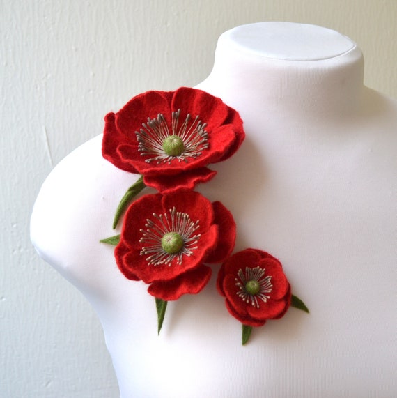 fabric flower brooch pin