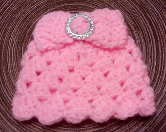 Chapeau rose, chapeau de bébé fille, chapeau de bébé au crochet, cadeau de naissance, chapeaux abordables, chapeau nouveau-né, accessoire photo