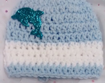 Crochet Baby Hat, Crochet Baby Boy Hat, Baby Shower Gift, Hat, Blue Hat, Newborn Hat, Photo Prop, Baby Boy Hat