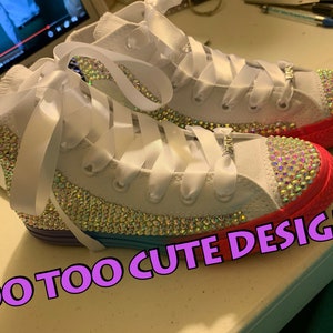 Blinged Blinged High Top Canvas Shoes! Kid sizes!
