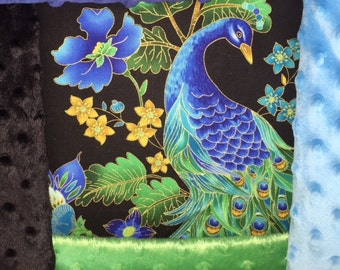 Personalized Colorful Fancy Peacock Blanket