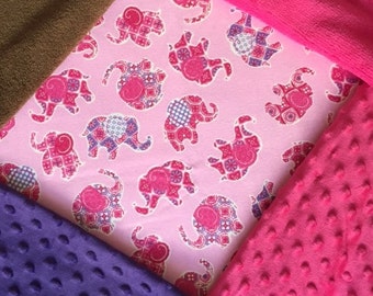 Personalized Pink Elephant Blanket