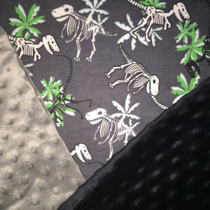 Personalized Dino Skeleton Blanket