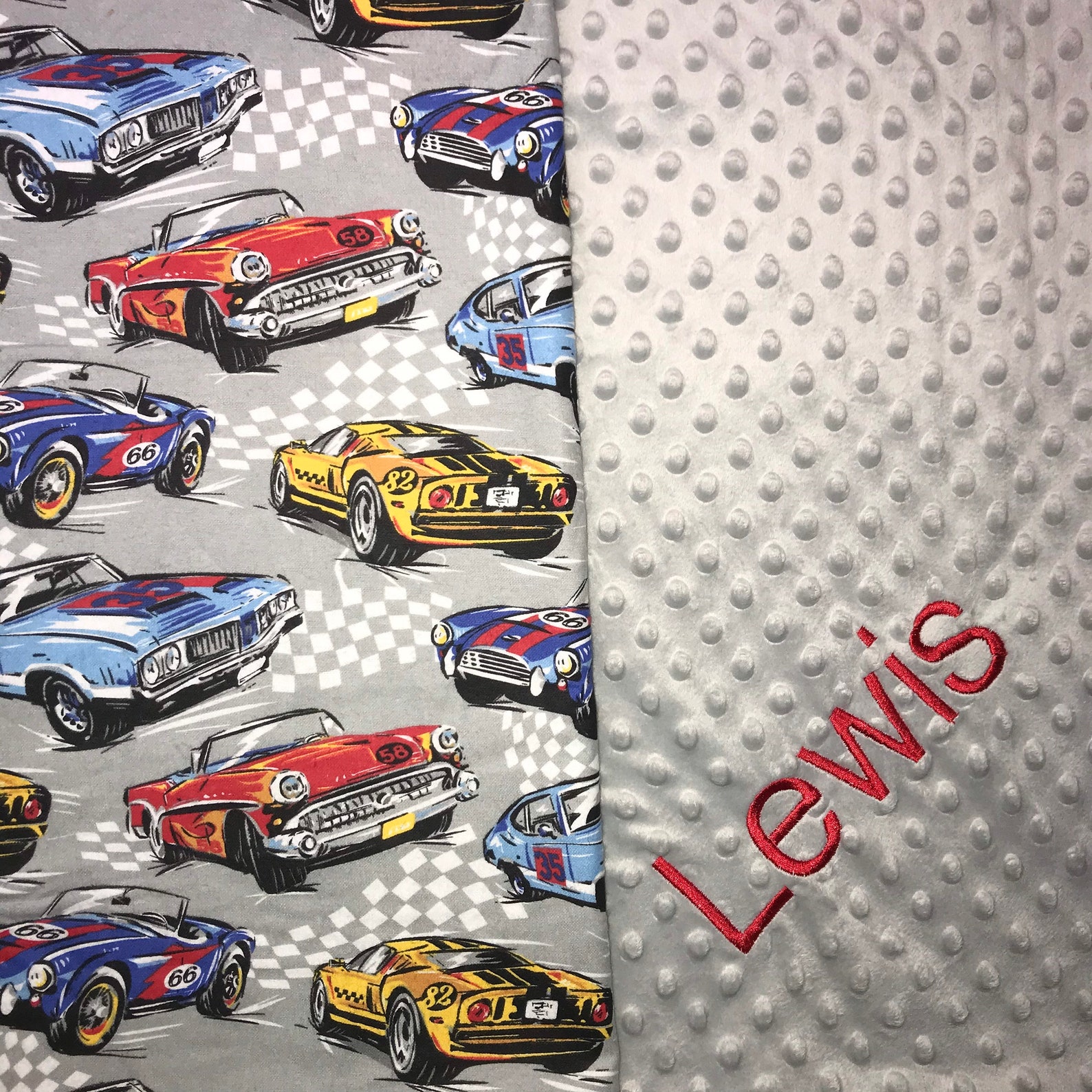 Personalized Race Cars Blanket Etsy