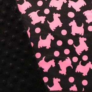 Personalized, Customized, Scottie Dog Pink Blanket