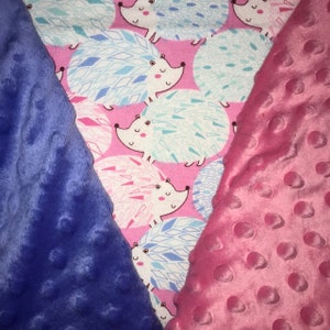 Personalized Hedgehog Print Blanket