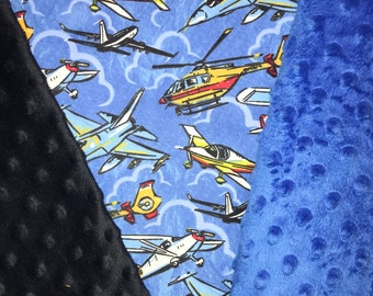 Personalized Helicopter and Plane Blanket