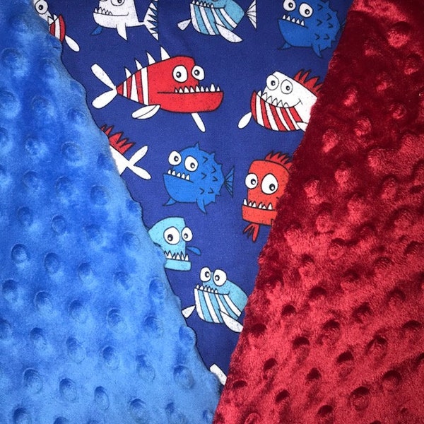 Customized, Personalized Children's/Pet Blanket - Dr. Seuss Fish