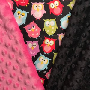 Personalized Colorful Owl Print Blanket