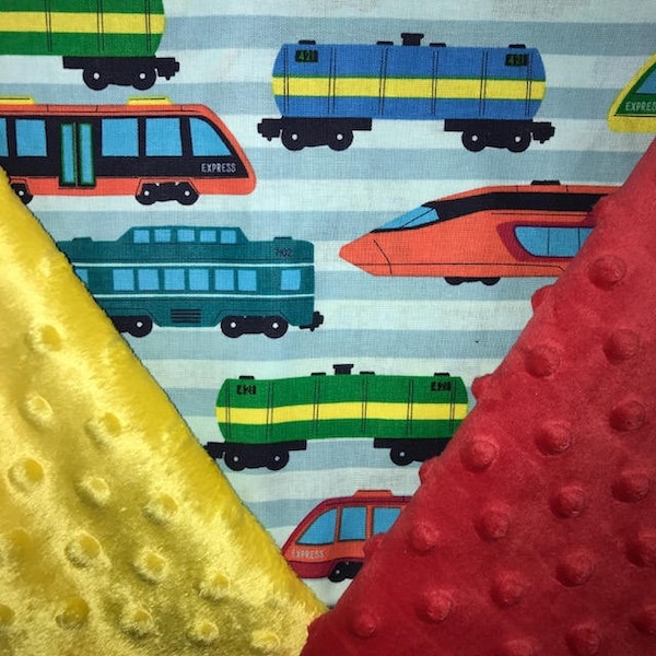 Train Baby Blanket Etsy