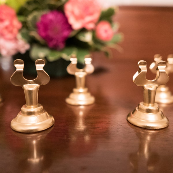 Set of 12 Gold Table Number Holders