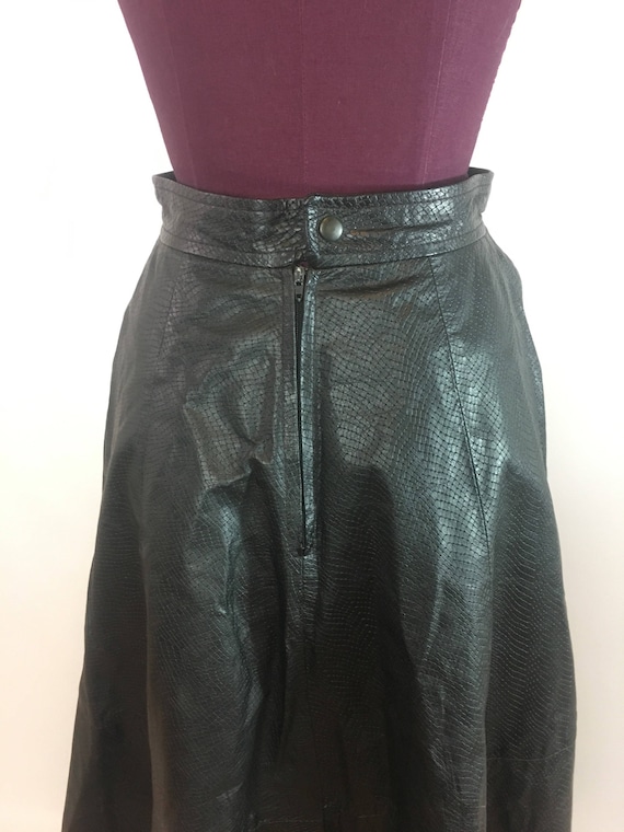 ITALIAN LEATHER Vtg Skirt Suit Two-piece Women's … - image 7