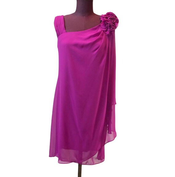 SEMI FORMAL TRAPEZE Dress Fuchsia Grecian Vintage Womens 8 Etsy