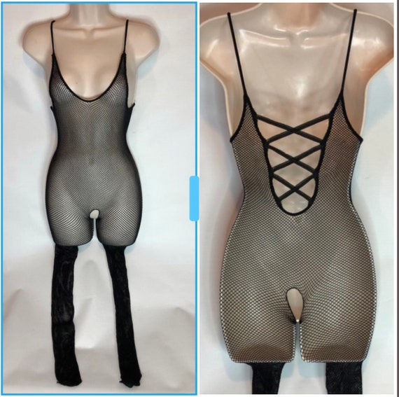 FULL BODY CATSUIT Crotchless 1990’s Vintage Women’