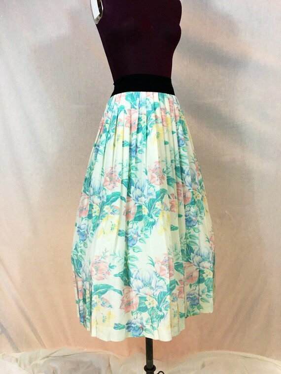 Vtg / S M \ Midi Skirt Ankle Pleated Acordion Ivo… - image 4