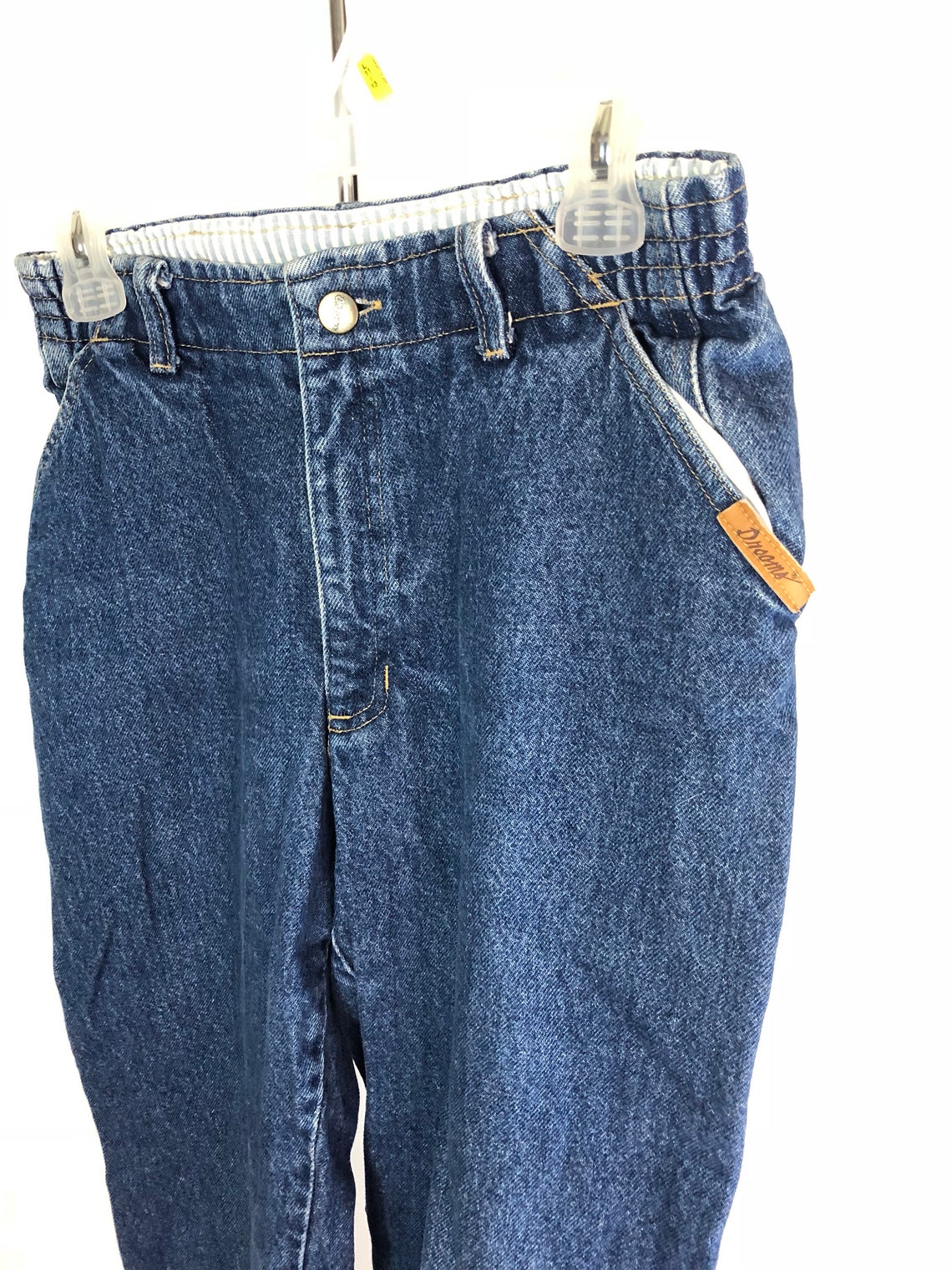 ELASTIC Waist 90s Vtg Mom Jeans BACK POCKETLESS Womens S - Etsy India