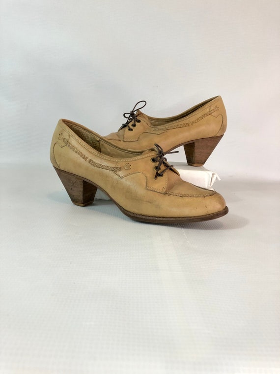 KILTIE HEEL Bootie Lace Up Oxford Heel Loafers Wom