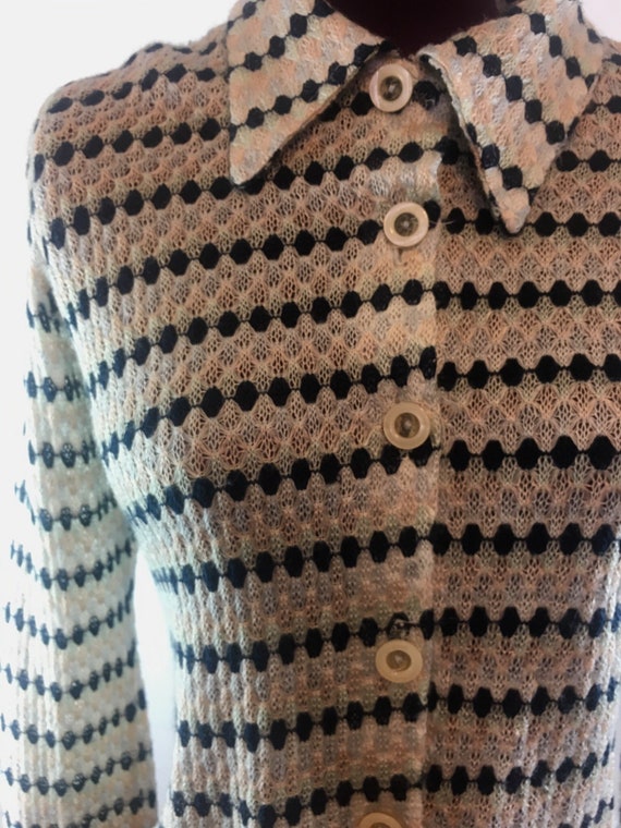 CLUELESS 90s Vtg Stretch Button Down Knit Top Wom… - image 2
