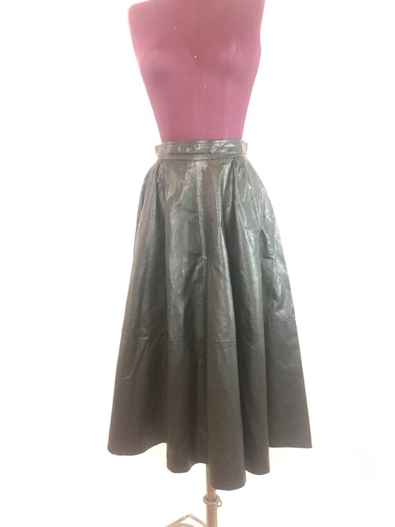 ITALIAN LEATHER Vtg Skirt Suit Two-piece Women's … - image 6