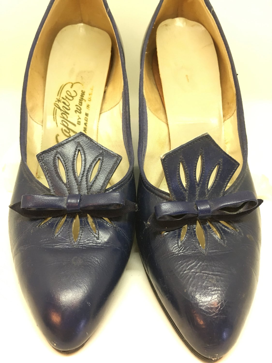 LOAFER STILETTOS Vtg Women's Pumps Navy Blue Heels Size - Etsy