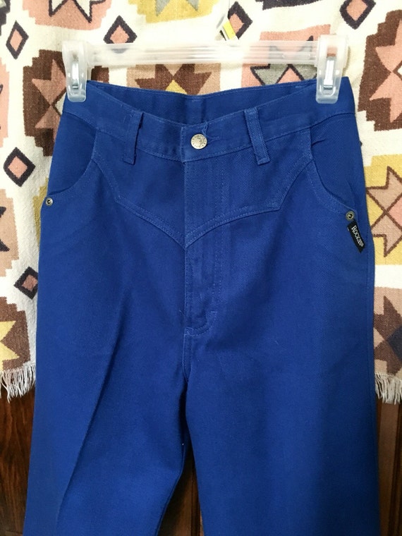 Vintage 3 L Medium Blue Jeans Long ULTRA HIGH WAI… - image 3