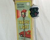 MAR Traffic Light, Vintage Tin Traffic Light, Line Mar Toy, Traffic Light, Battery Operated, Made In Japan
