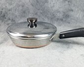8 inch Skillet, Vintage Revereware, Copper-Clad Revere Ware, Vintage Skillet, Bakelite Handles With Lid, Revereware Skillet