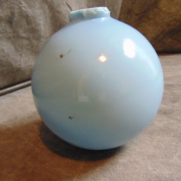 Antique Blue Lightning Rod Ball, Blue Milk Glass Farm Globe / Home Roof