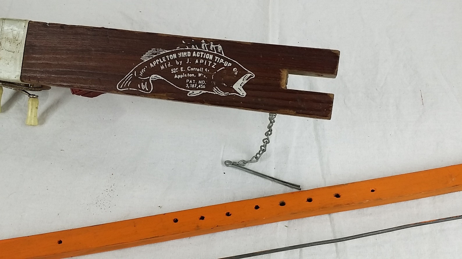 Wooden Ice Fishing Tipup 1960s Tip Up J Apitz Wind Up Etsy