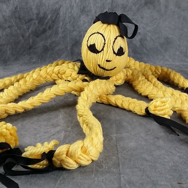 Vintage Braided Yarn Octopus, Little Miss Octopus