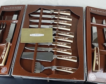 19 Piece Regent Sheffield Stainless Steel Presentation Set, Hostess Cutlery Set , Blades are Sheffield, England, Original Box