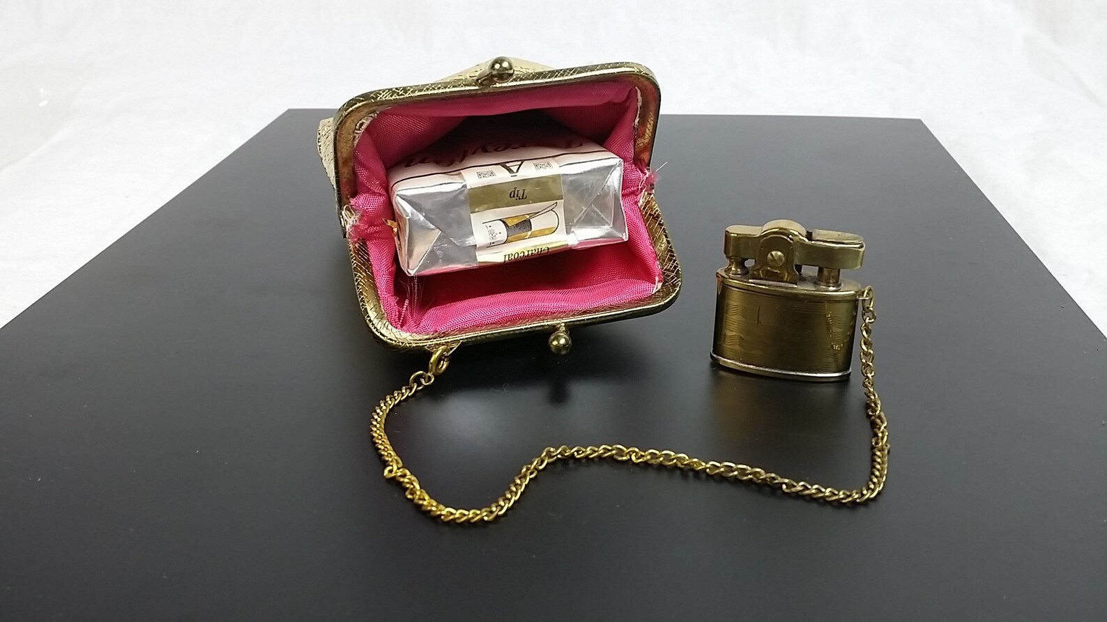 Cigarette Purse With Attached Lighter Ladys Pride Cigpak Etsy