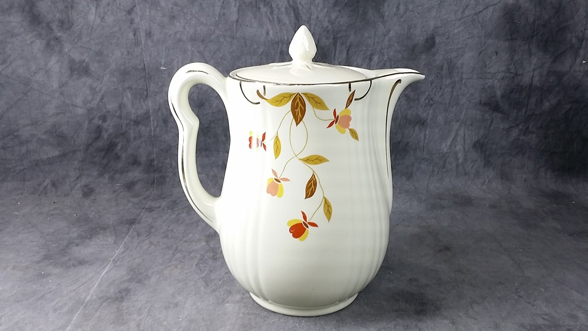 Halls China Coffee Pot With Lid Autumn Leaf Pattern Approved Etsy