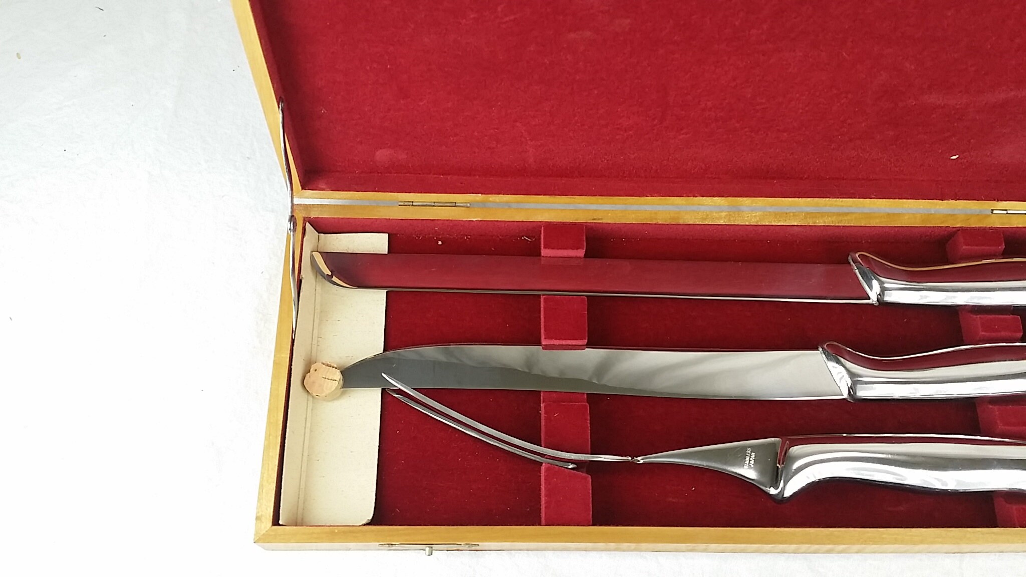 Carving Knife Set Stainless Steel Made in Japan 3 Piece Etsy