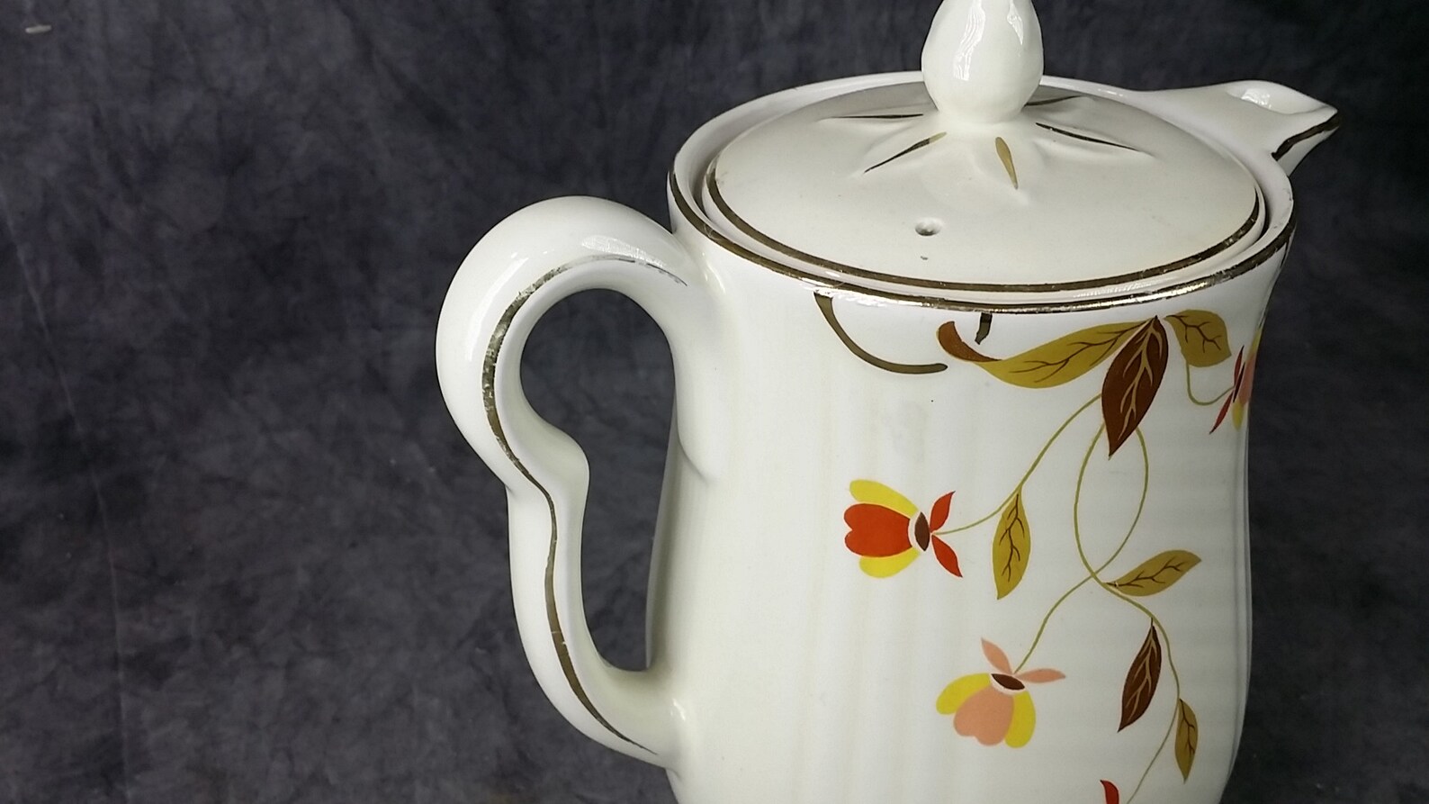 Halls China Tea Pot With Lid Autumn Leaf Pattern Approved by Etsy