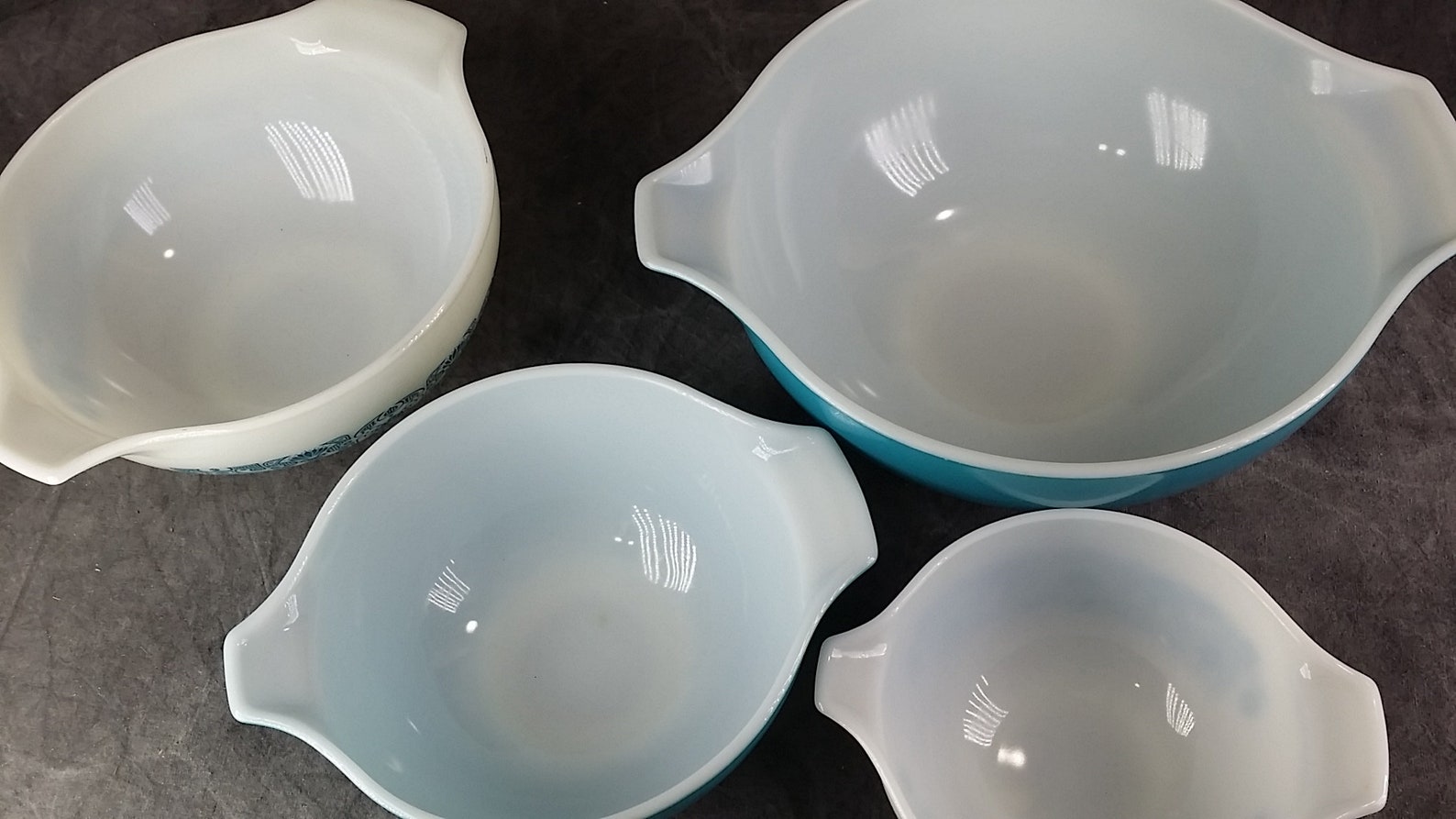 Pyrex Horizon Blue Cinderella Nesting Bowl Set 4 Mixing Etsy