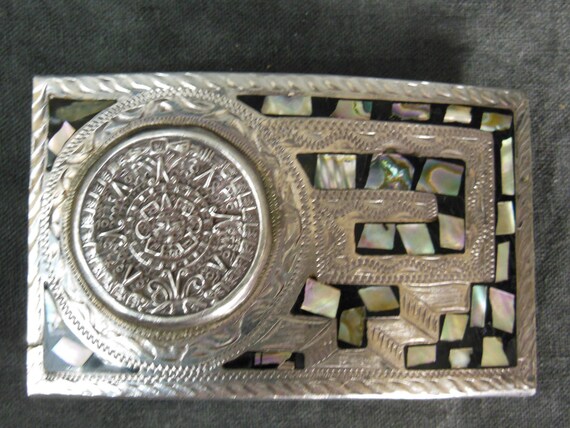 abalone belt buckle