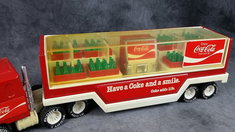 Toy Truck and Trailer Big Rig Truck with Soda Crates Buddy L Coca Cola Delivery Truck Coca Cola Collectable