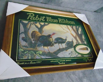 Old Milwaukee Mirror, Wildlife Series, the Wild Turkey, Pabst Bar