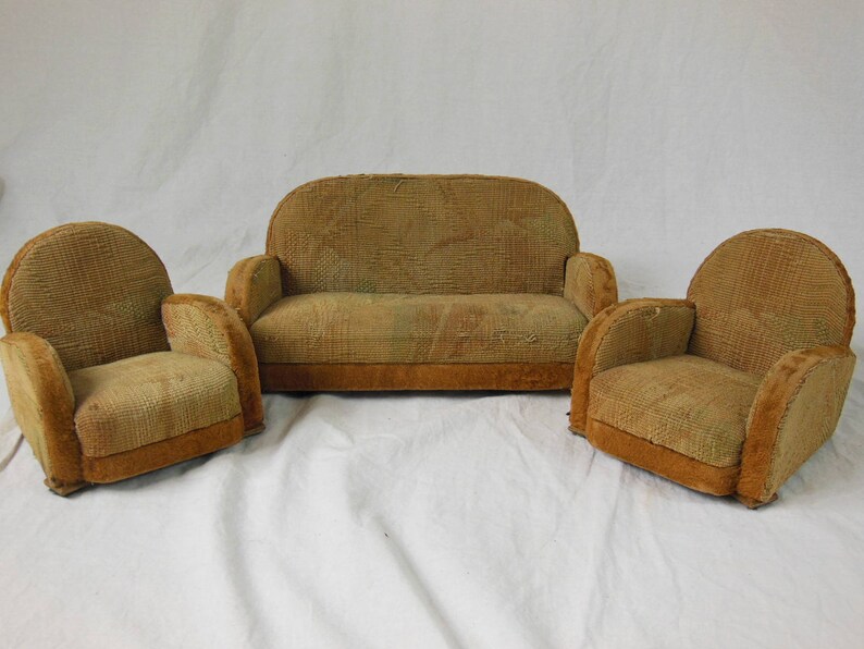 Salesmen Sample Furniture Vintage Display Couch And Two Side Easy Chairs Vintage Furniture